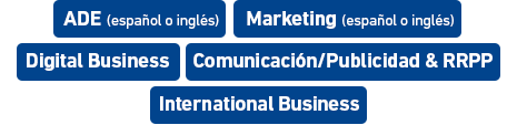 ADE (español o inglés) - Marketing (español o inglés*) - Digital Business - Comunicación / Publicidad & RRPP - International Business